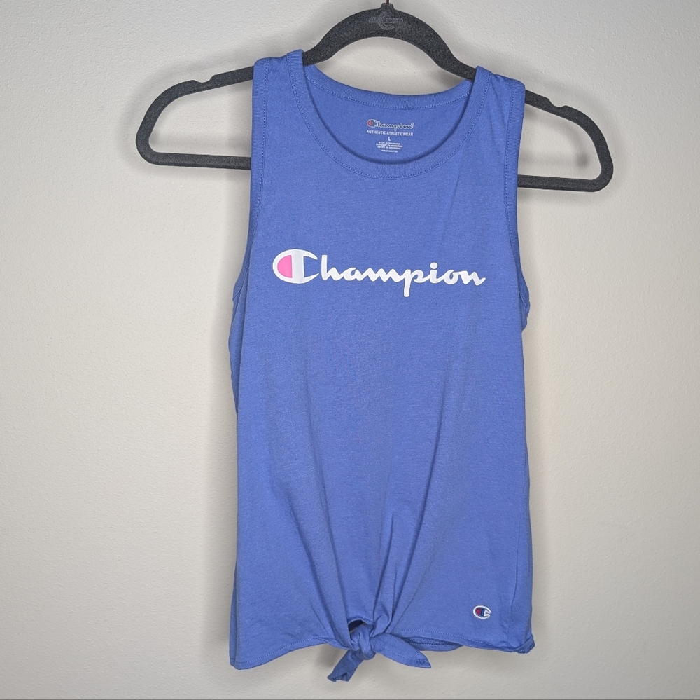 Champion Girl's Blue Tie-Front Tank Top